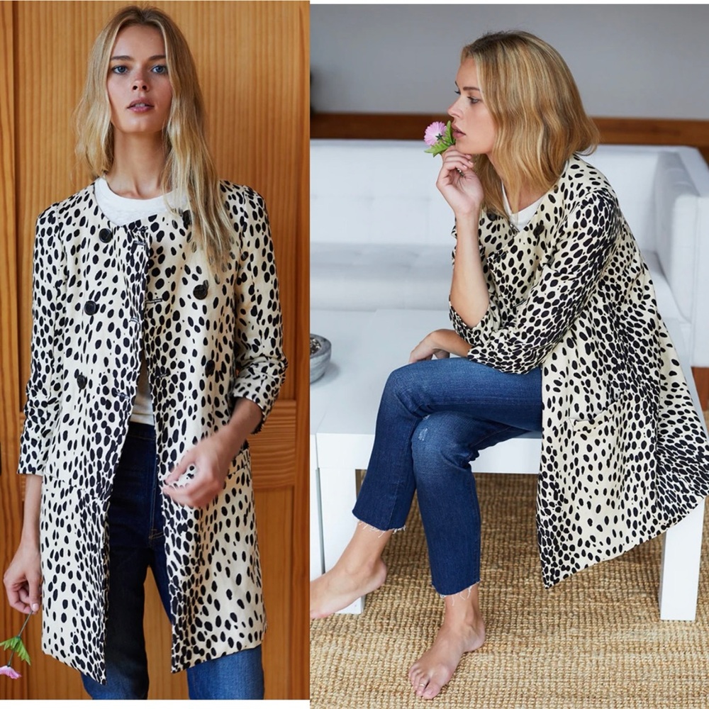 Emerson Fry Cream and Black Speckled Long Coat